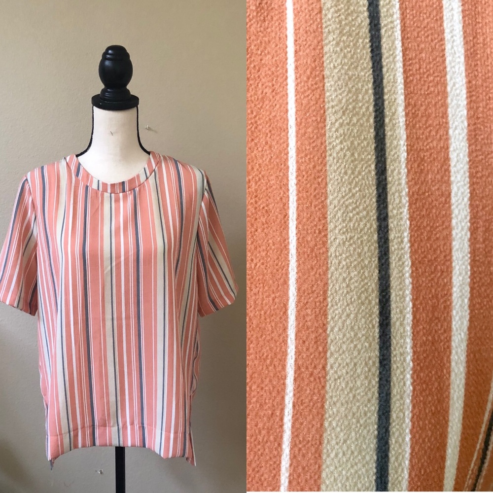 Potter’s pot vertical stripe woven top
